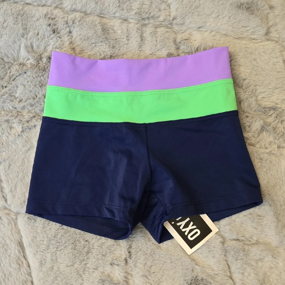 Oxygen By. Jennifer Balagna Green/Navy Bikini Bottom, Girls Small New With Tags